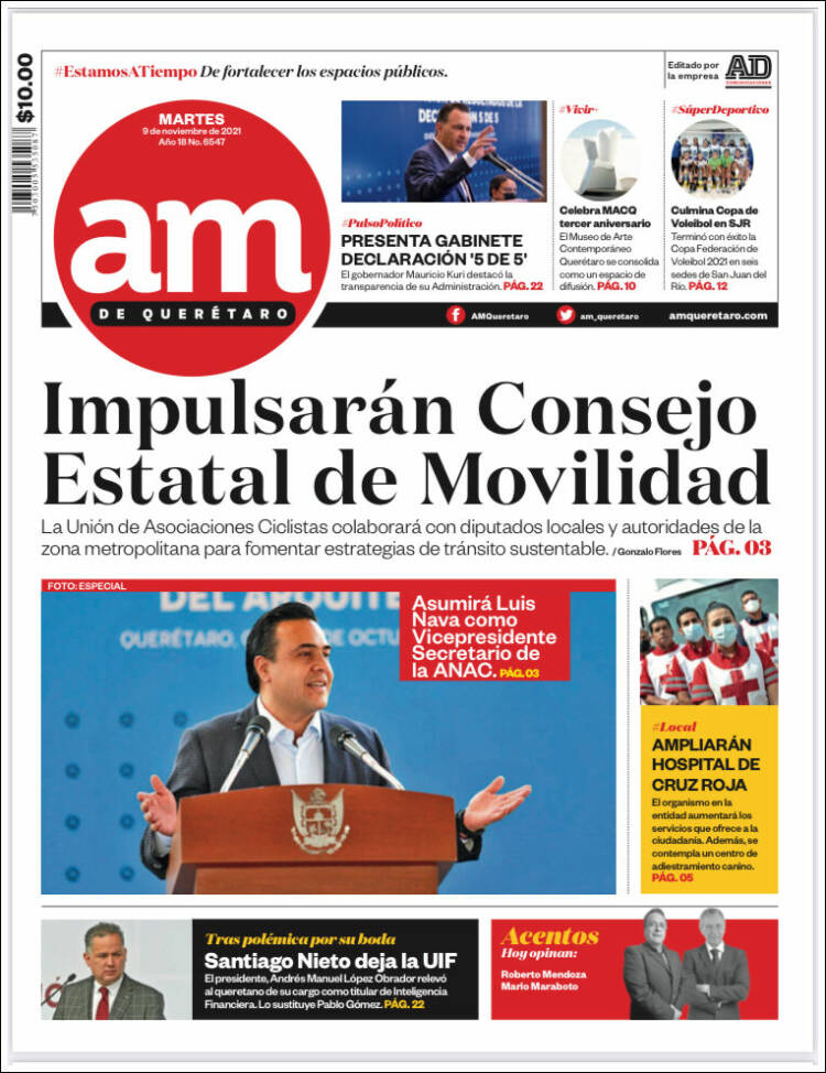 Portada de A.M. Querétaro (México)