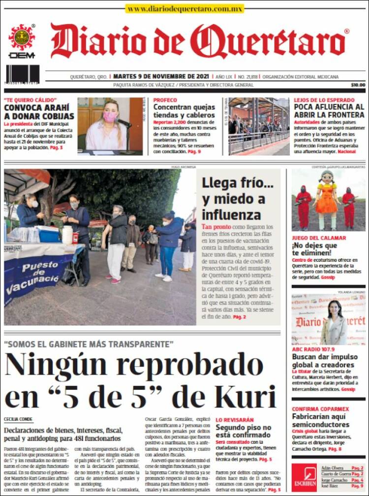 Portada de Diario de Querétaro (México)