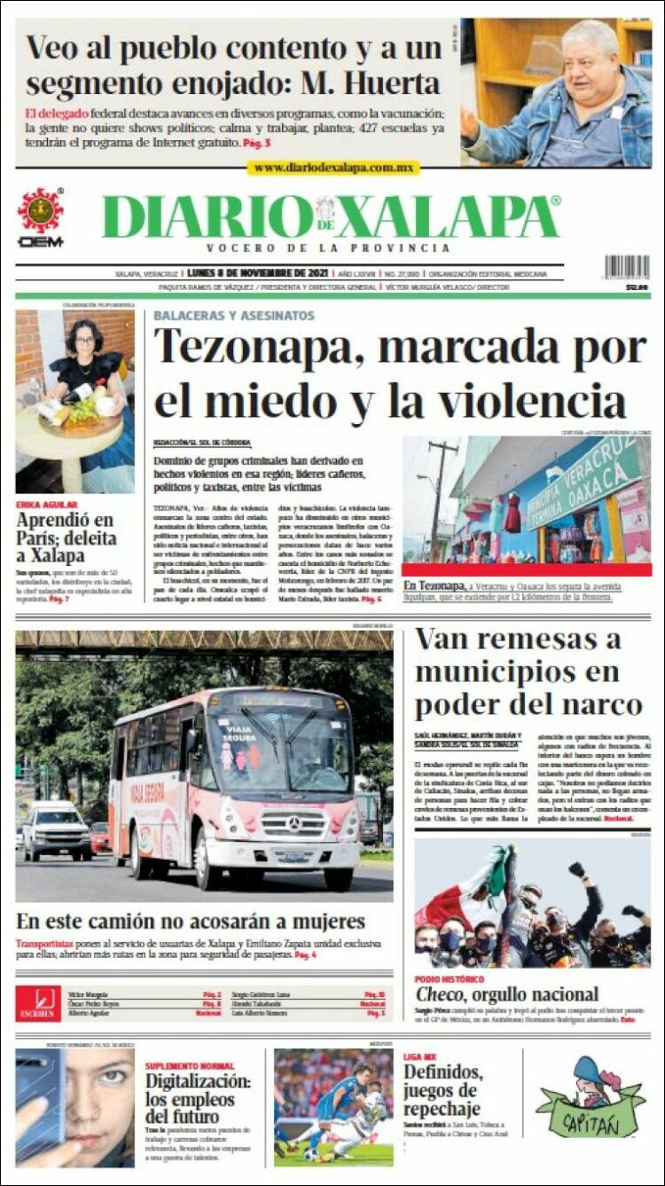 Portada de Diario de Xalapa (México)