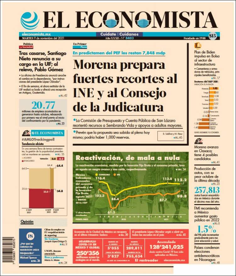 Portada de El Economista (México)