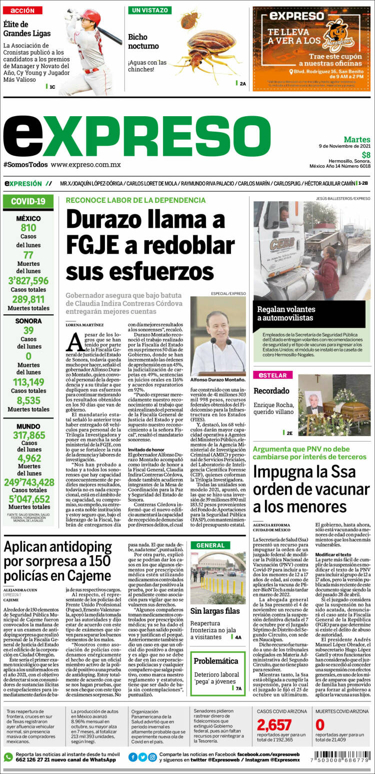 Portada de Expreso (México)