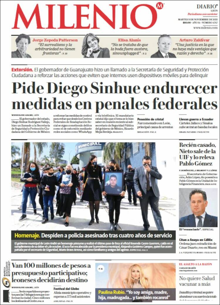 Portada de Milenio de León (México)