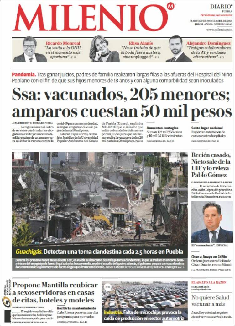 Portada de Milenio de Puebla (México)