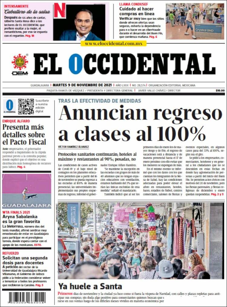Portada de El Occidental (México)