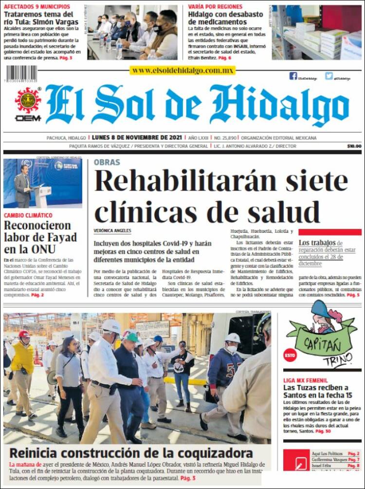 Portada de El Sol de Hidalgo (México)