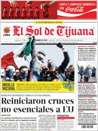 Portada de El Sol de Tijuana (México)