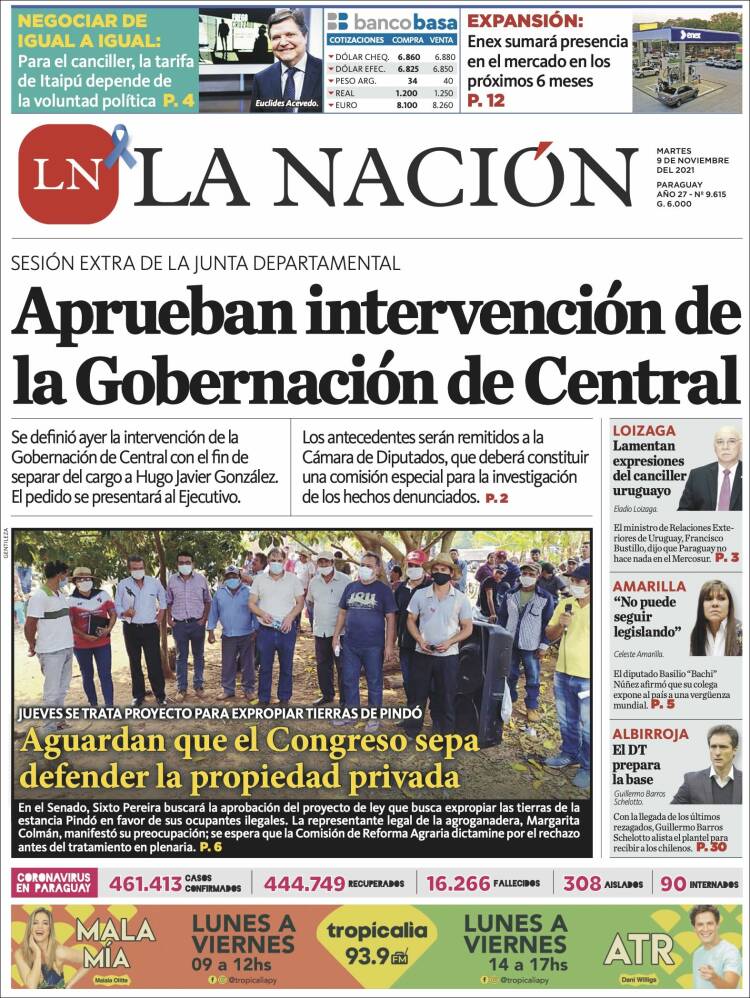 Portada de La Nación (Paraguay)