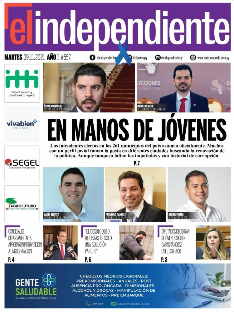 Portada de El Independiente (Paraguay)