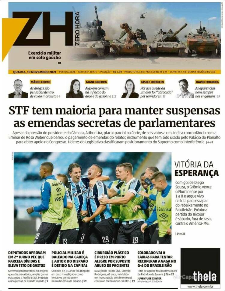 Portada de Zero Hora (Brasil)