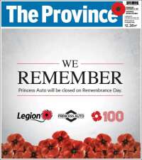 Portada de The Province (Canadá)