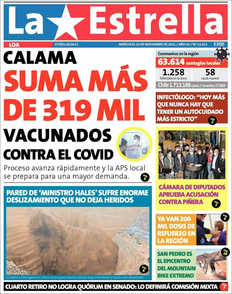 Portada de La Estrella de Loa (Chile)