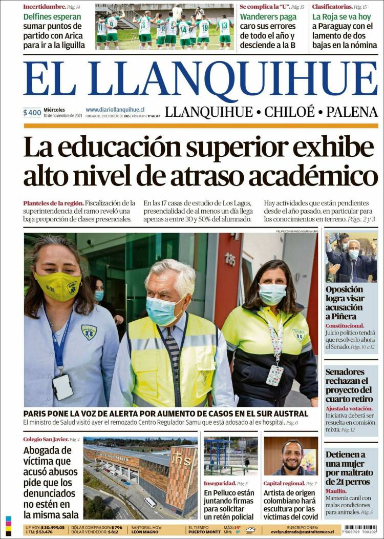 Portada de El Llanquihue (Chile)