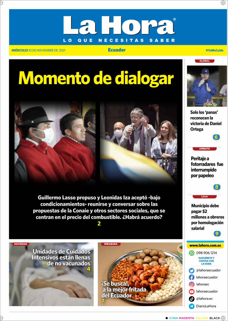 Portada de La Hora - Ecuador (Ecuador)