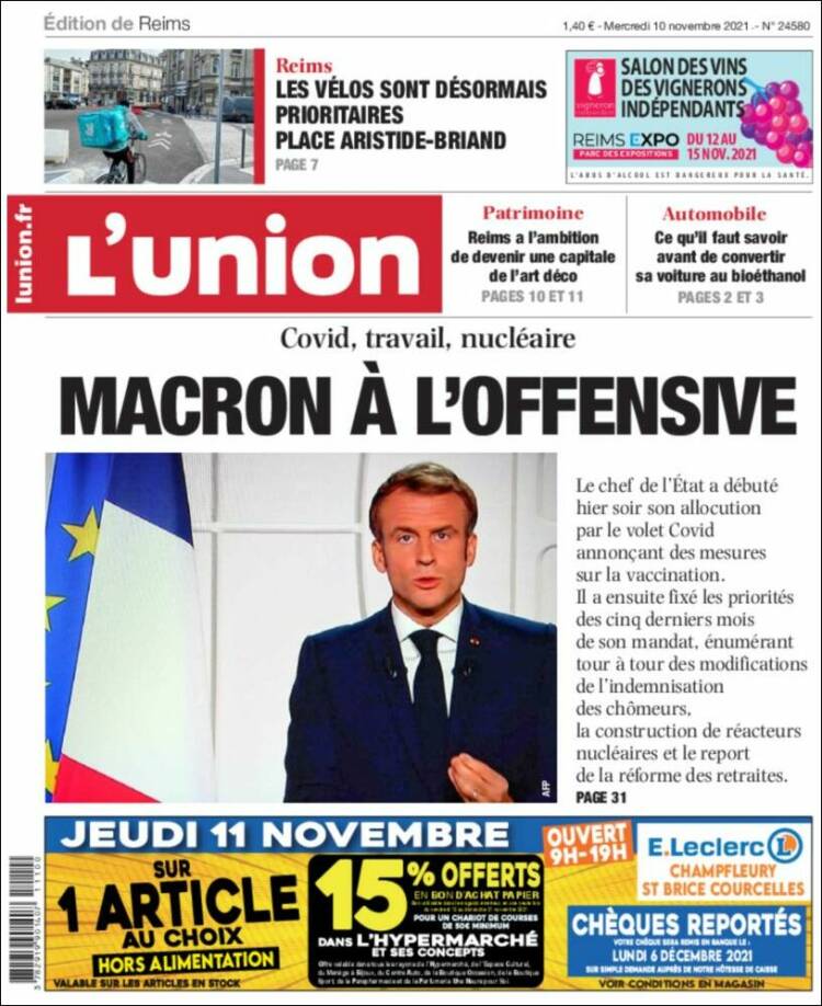 Portada de L'Union (Francia)