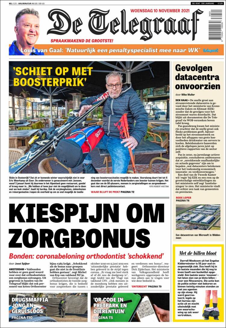 Portada de De Telegraaf (Pa&iacute;ses Bajos)