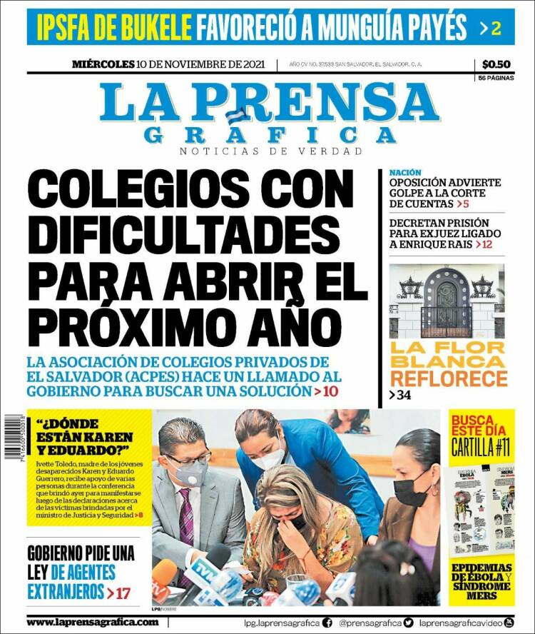 Portada de La Prensa Gráfica (El Salvador)