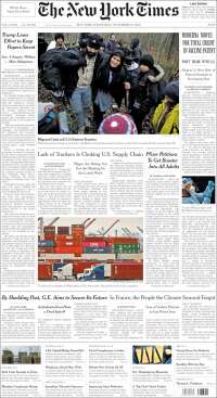 Portada de New York Times (USA)