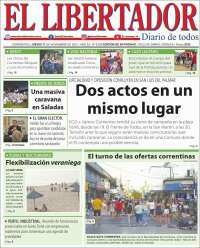 Portada de Diario El Libertador (Argentina)