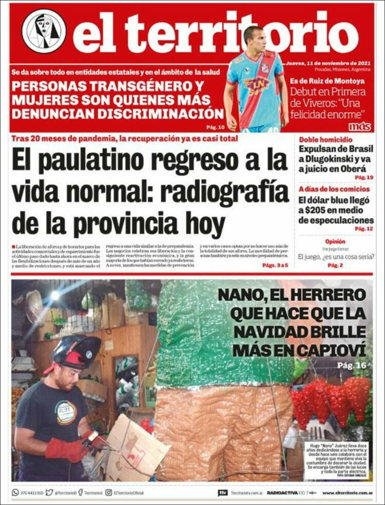 Portada de El Territorio (Argentina)