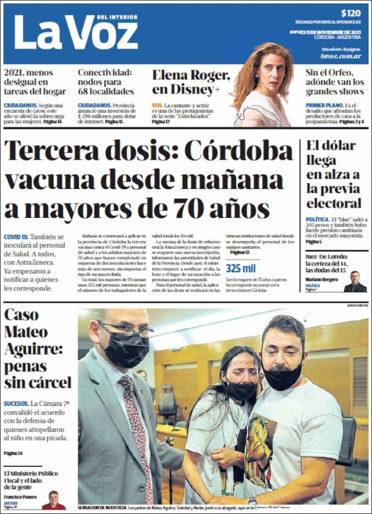 Portada de La Voz del Interior (Argentina)
