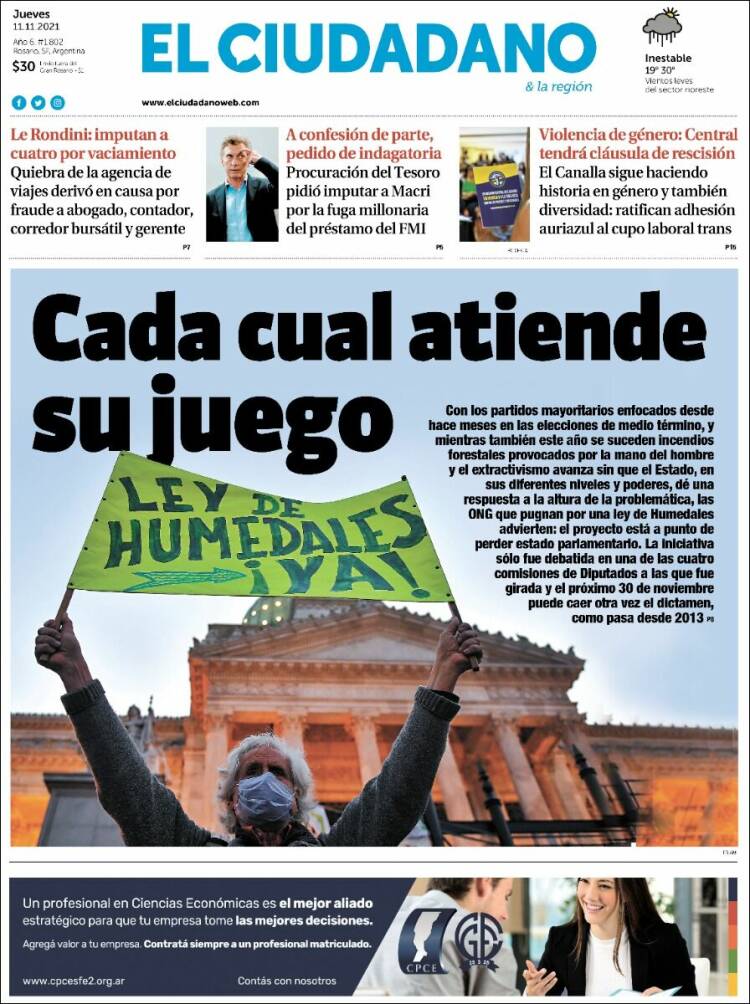 Portada de Diario El Ciudadano (Argentine)