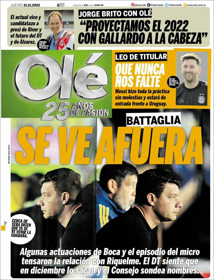 Portada de Olé (Argentina)