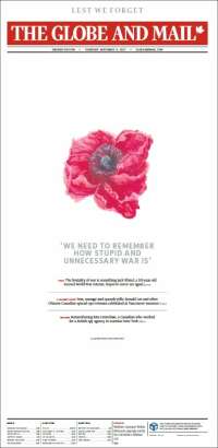 Portada de The Globe and Mail (Canada)