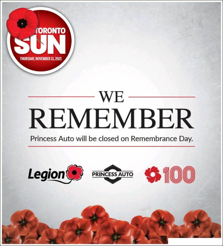 Portada de The Toronto Sun (Canadá)