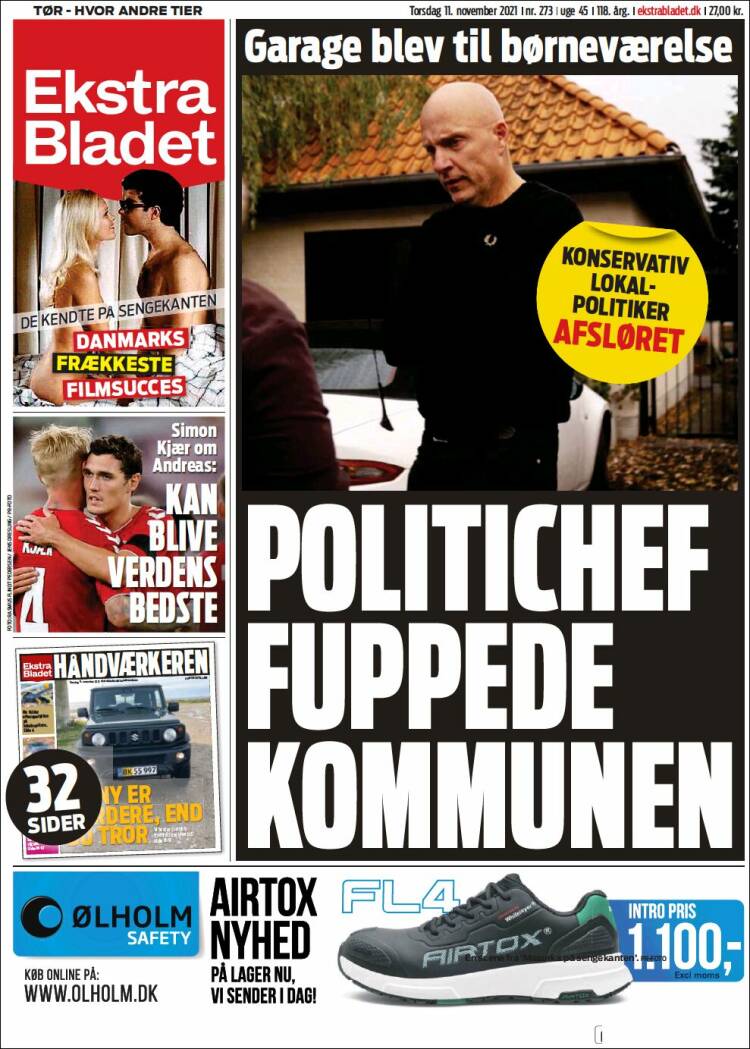 Portada de Ekstra Bladet (Dinamarca)