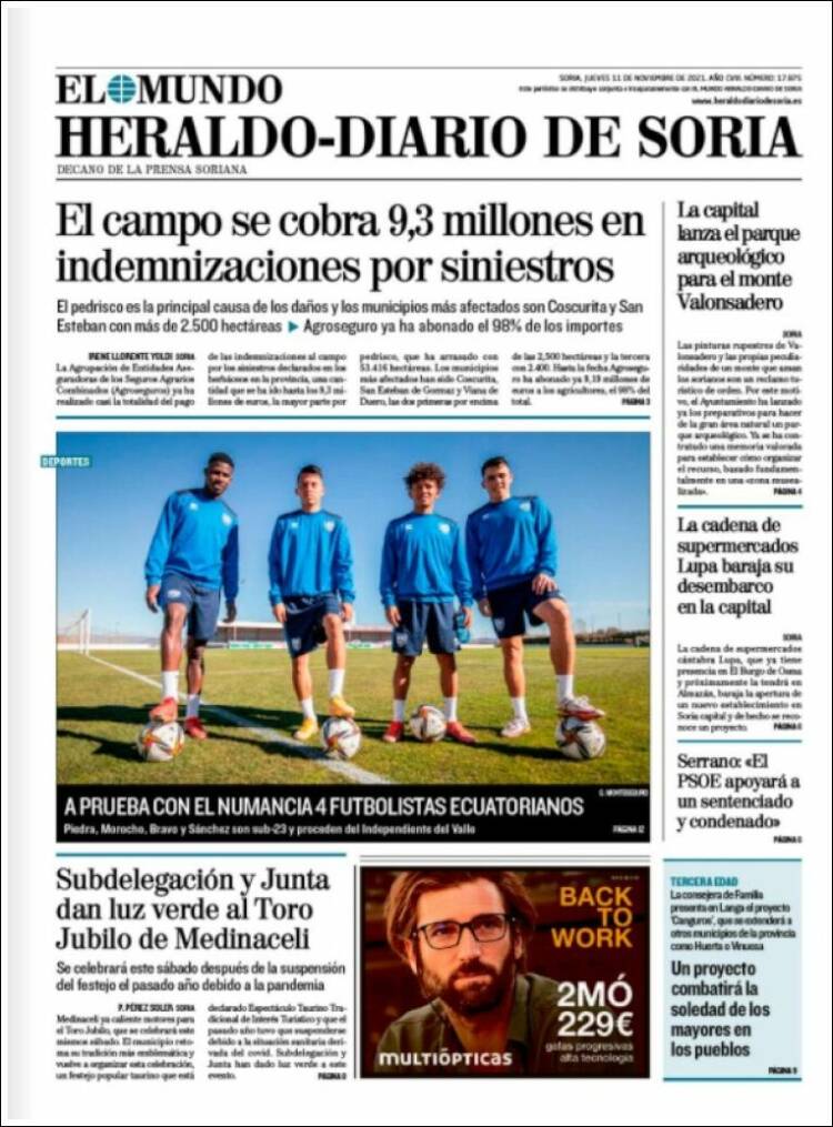 Portada de Diario de Soria (España)