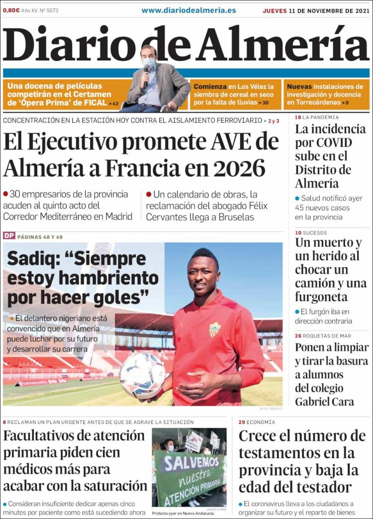 Portada de Diario de Almería (España)