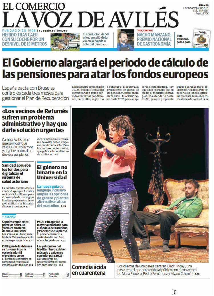 Portada de El Comercio - Avilés (España)