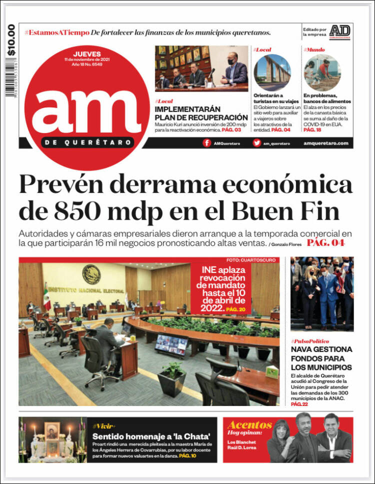 Portada de A.M. Querétaro (M&eacute;xico)