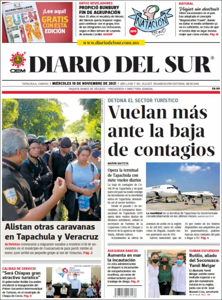 Portada de El Diario del Sur (M&eacute;xico)