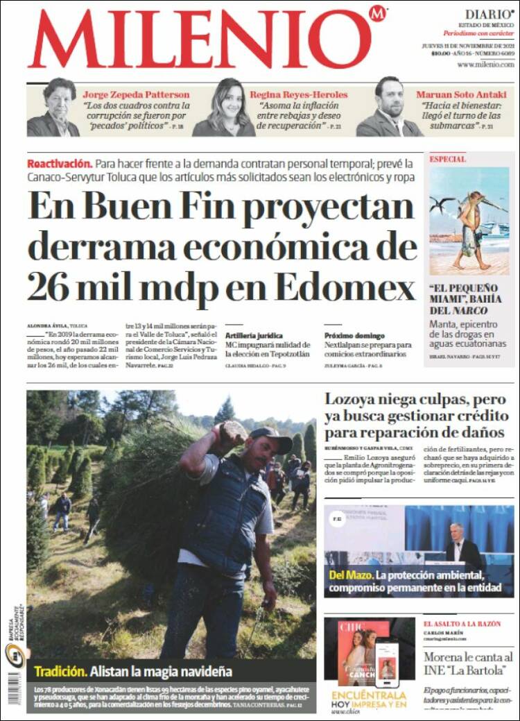 Portada de Milenio - Estado de México (M&eacute;xico)