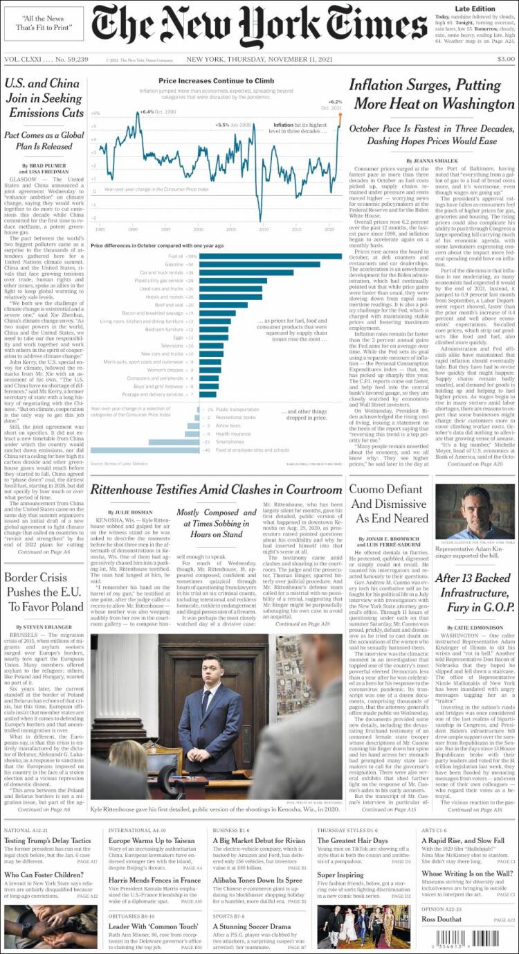 Portada de New York Times (USA)