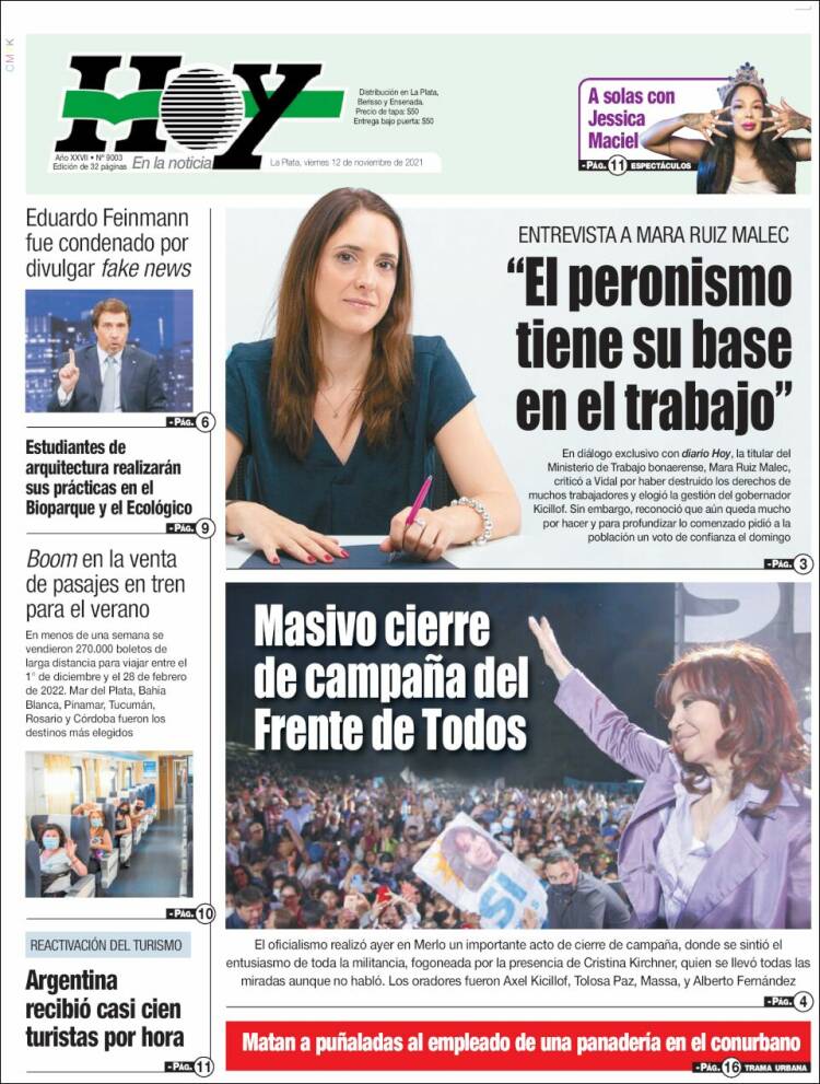 Portada de Diario Hoy (Argentina)