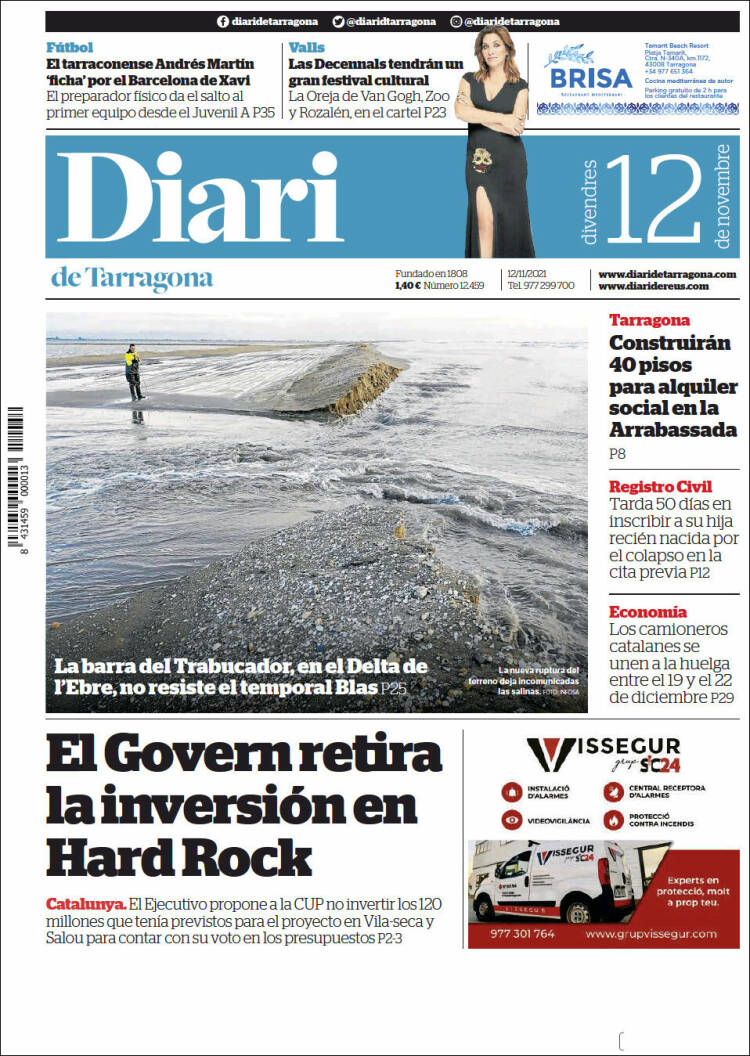 Portada de Diari de Tarragona (Espa&ntilde;a)