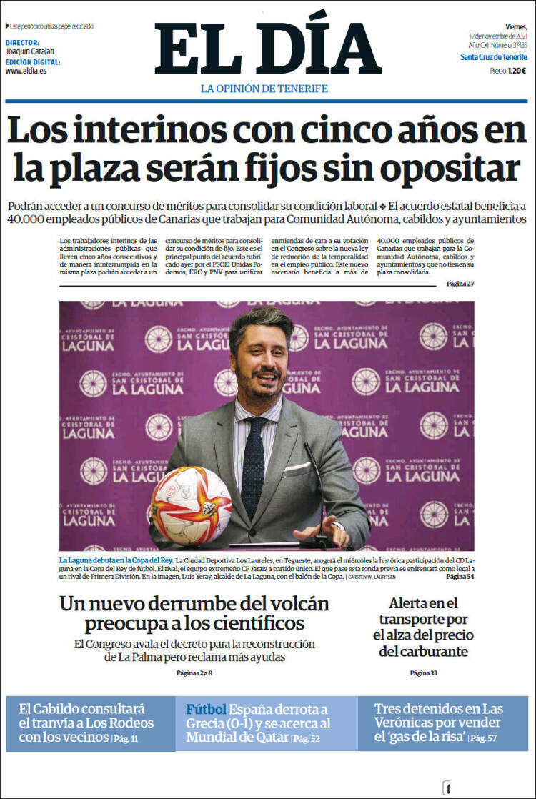 Portada de El Día (Espa&ntilde;a)