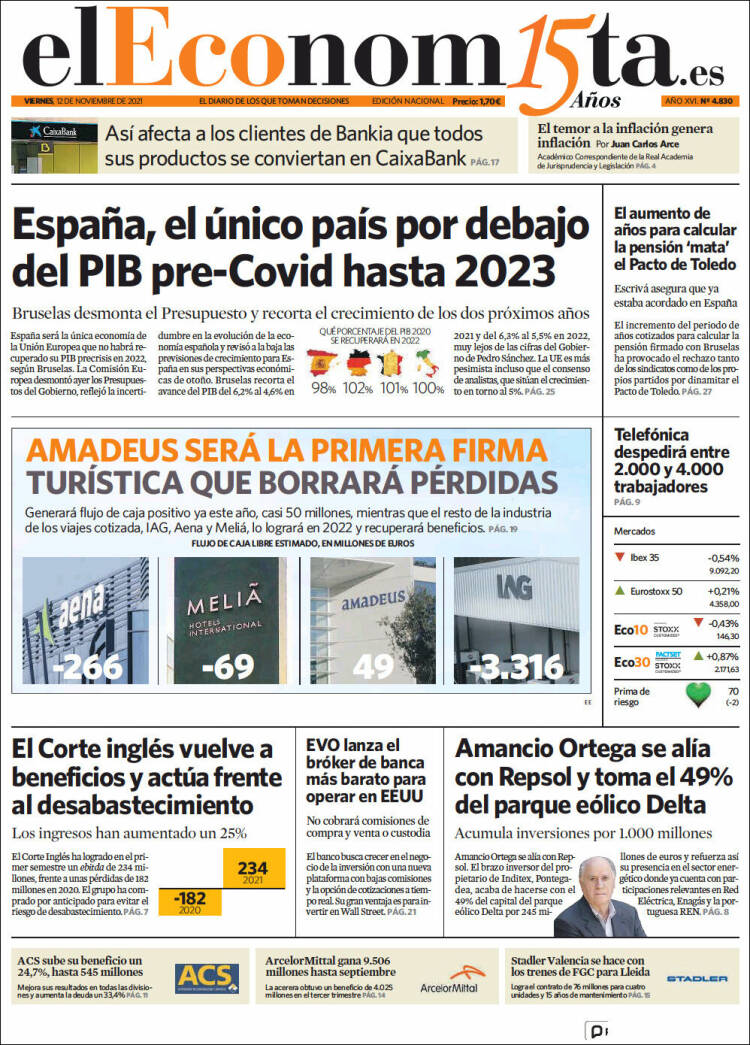 Portada de El Economista (Espa&ntilde;a)