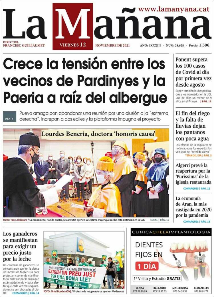 Portada de La Mañana - Diari de Ponent (Espa&ntilde;a)