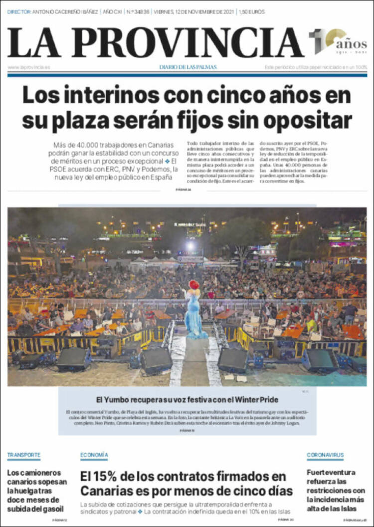 Portada de La Provincia (Espa&ntilde;a)