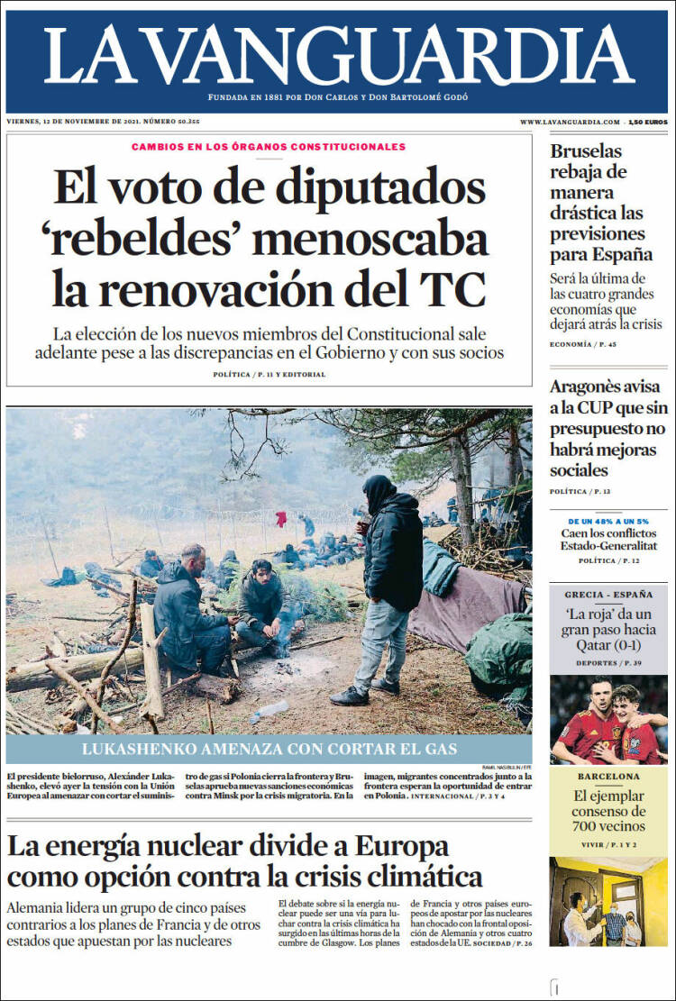 Portada de La Vanguardia (Espa&ntilde;a)