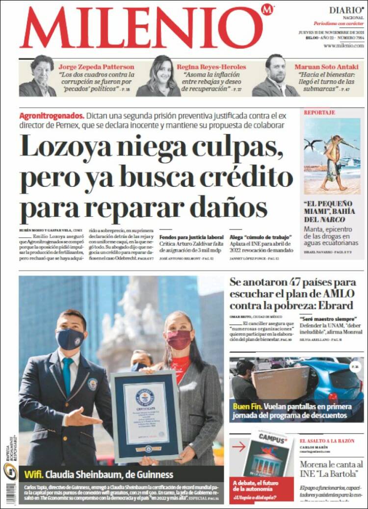 Portada de Milenio (México)