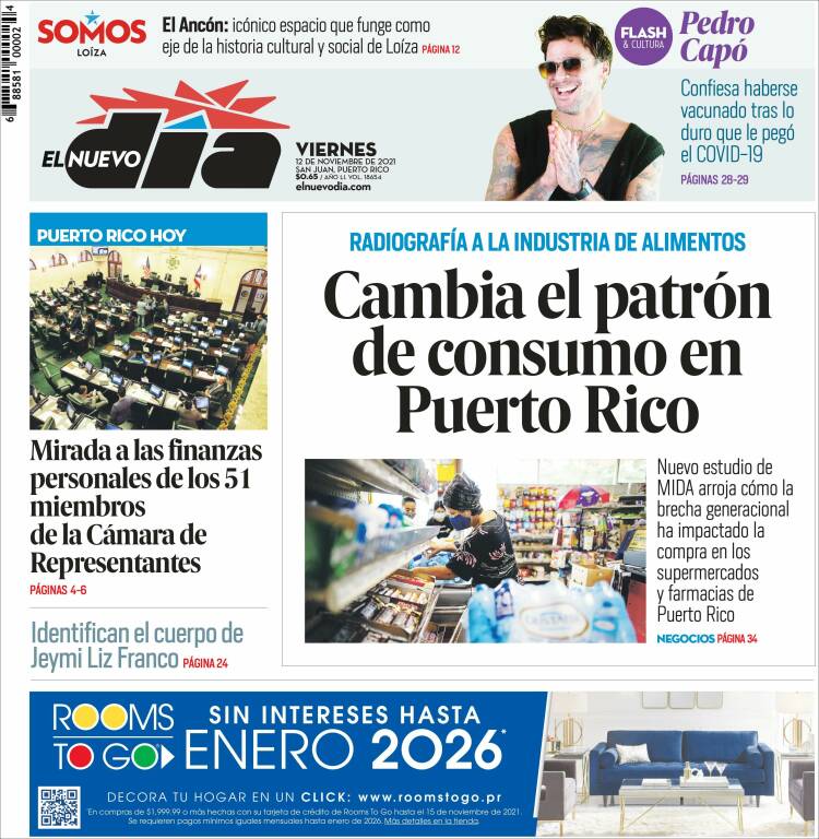 Portada de El Nuevo Día (Puerto Rico)