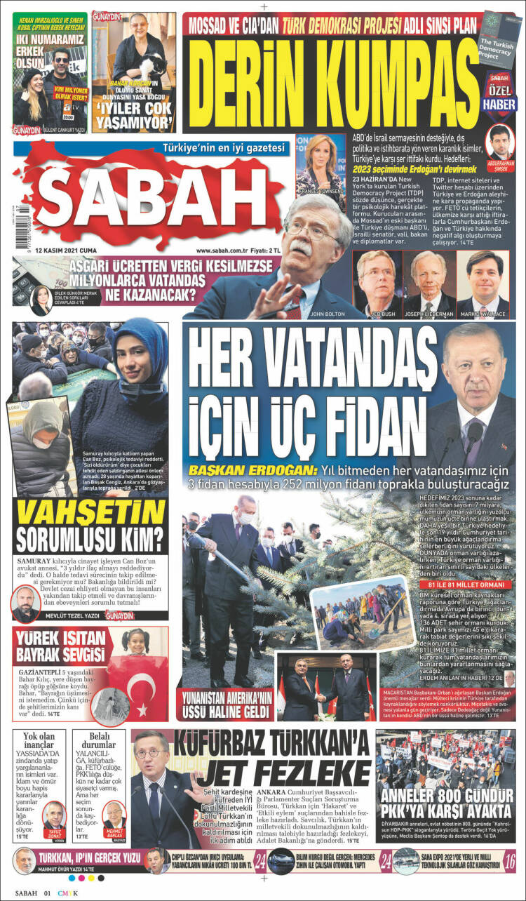 Portada de Sabah (Turqu&iacute;a)
