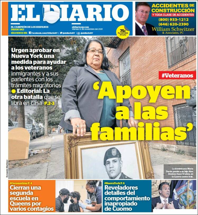 Portada de El Diario NY (USA)