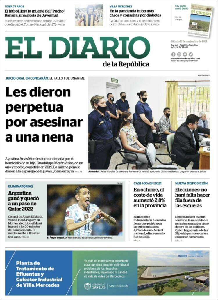 Portada de Diario de la República (Argentina)
