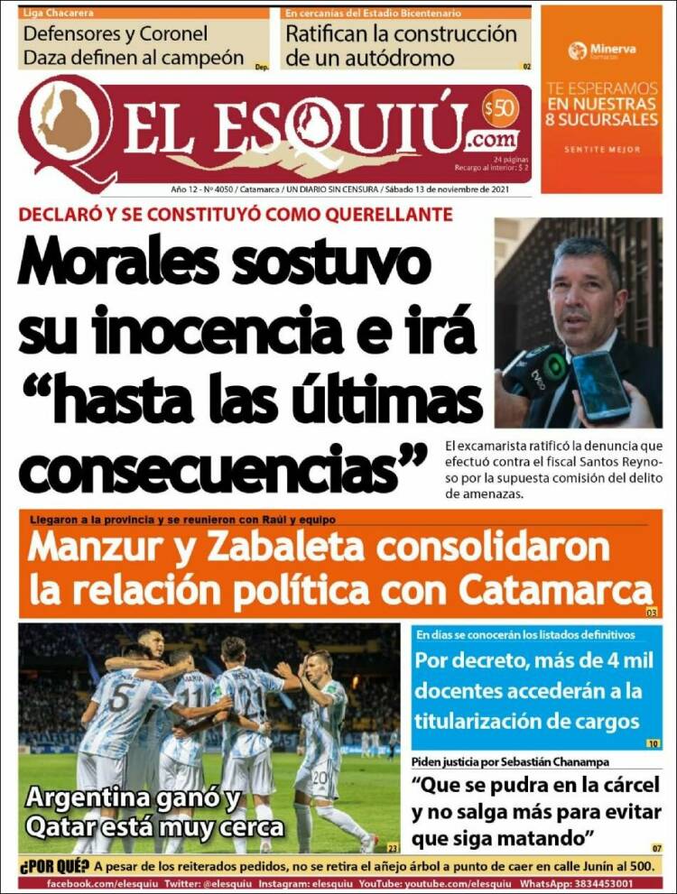 Portada de El Esquiu (Argentina)