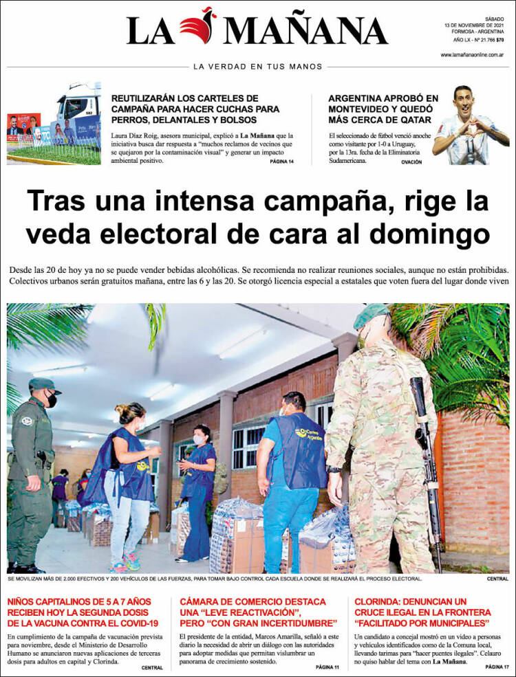 Portada de Diario La Mañana (Argentina)